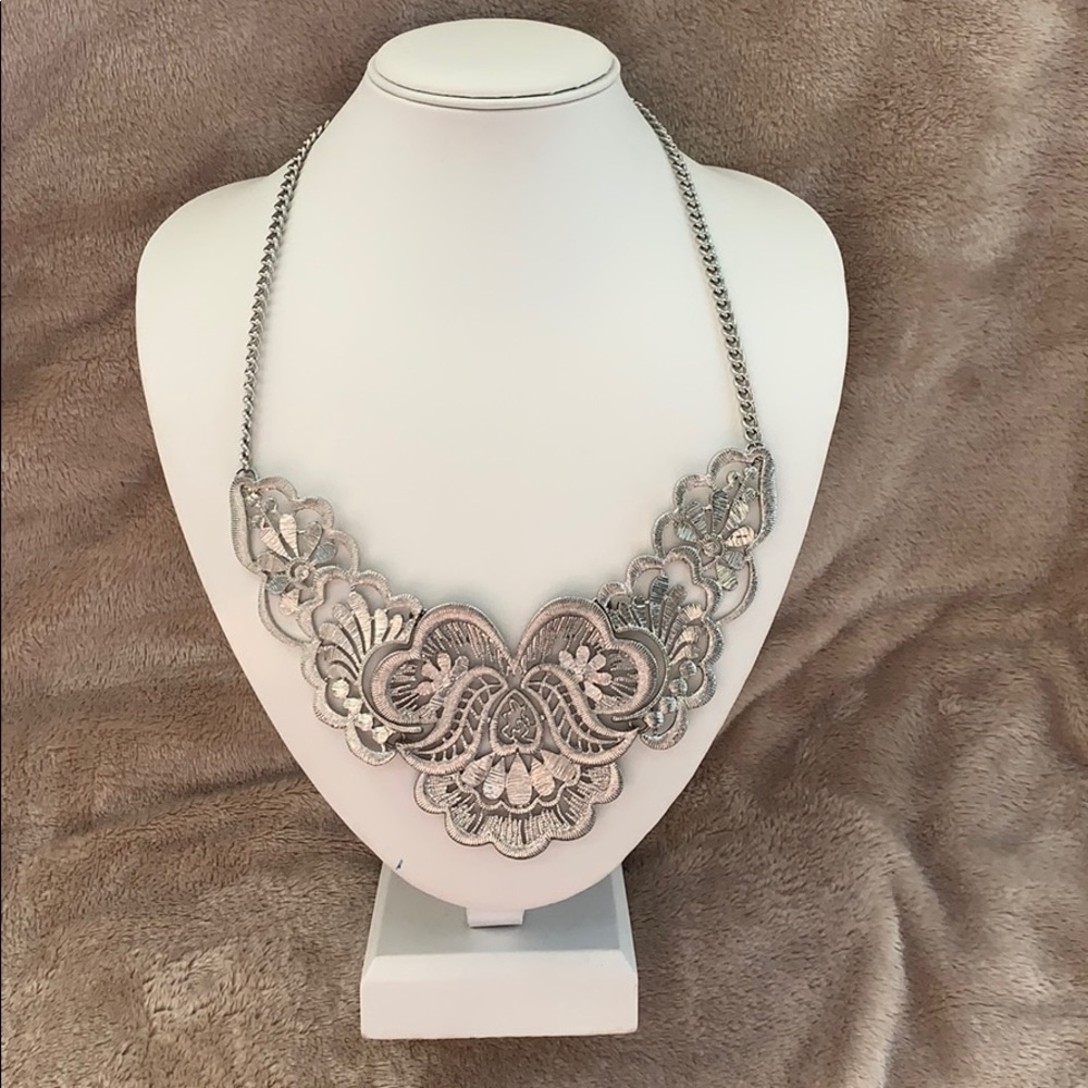 Lace Metal Statement Necklace